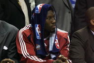 ORLANDO, FL - MAY 30: Ben Wallace #4 of the Cleveland Cavaliers looks on from the bench against the Orlando Magic in Game Six of the Eastern Conference Finals during the 2009 Playoffs at Amway Arena on May 30, 2009 in Orlando, Florida. NOTE TO USER: User expressly acknowledges and agrees that, by downloading and or using this photograph, User is consenting to the terms and conditions of the Getty Images License Agreement  (Photo by Elsa/Getty Images)