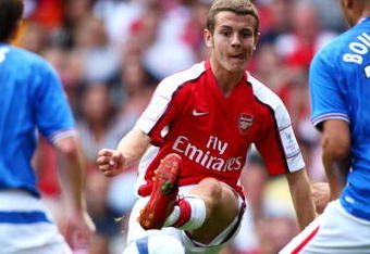 LONDON, ENGLAND - AUGUST 02:  Jack Wilshere of Arsenal passes the ball during the Emirates Cup match between Arsenal and Glasgow Rangers at the Emirates Stadium on August 2, 2009 in London, England.  (Photo by Phil Cole/Getty Images)