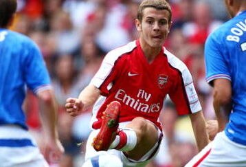 LONDON, ENGLAND - AUGUST 02:  Jack Wilshere of Arsenal passes the ball during the Emirates Cup match between Arsenal and Glasgow Rangers at the Emirates Stadium on August 2, 2009 in London, England.  (Photo by Phil Cole/Getty Images)