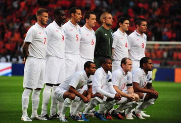AMSTERDAM, NETHERLANDS - AUGUST 12:  England line up during the International Friendly between Netherlands and England at the Amsterdam Arena on August 12, 2009 in Amsterdam, Netherlands.  (Photo by Mike Hewitt/Getty Images)