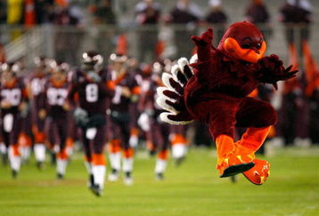 BLACKSBURG, VA - OCTOBER 25:  The mascot of the Virginia Tech Hokies leads the team onto the field to face the Boston College Eagles at Lane Stadium October 25, 2007 in Blacksburg, Virginia.  (Photo by Kevin C. Cox/Getty Images)