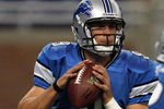 DETROIT, MI - AUGUST 15: Quarterback Matthew Stafford #9 of the Detroit Lions passes the football against the Atlanta Falcons at Ford Field on August 15, 2009 in Detroit, Michigan. (Photo by Scott Boehm/Getty Images)