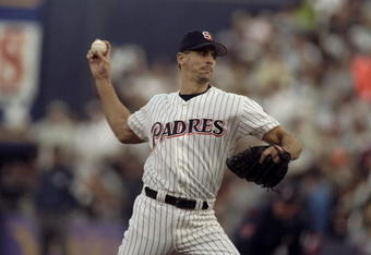 21 Oct 1998: Pitcher Kevin Brown #27 of the San Diego Padres in action during the 1998 World Series Game 4 against the New York Yankees at Qualcomm Stadium in San Diego, California. The Yankees defeated the Padres 3-0.