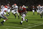 TUSCALOOSA, AL - SEPTEMBER 22:  Running back Terry Grant #29 of the Alabama Crimson Tide looks to avoid a tackle by Asher Allen #2 of the Georgia Bulldogs at Bryant-Denny Stadium September 22, 2007 in Tuscaloosa, Alabama. Georgia defeated Alabama 26-23 in overtime.  (Photo by Doug Benc/Getty Images)