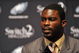 PHILADELPHIA - AUGUST 14: Michael Vick of the Philadelphia Eagles speaks at a press conference at the NovaCare Complex on August 14, 2009 in Philadelphia, Pennsylvania. Vick signed a one-year contract, with a second year option, with the Eagles. (Photo by Larry French/Getty Images)