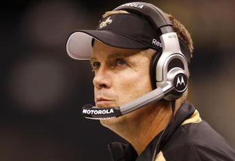 NEW ORLEANS - AUGUST 14:  Head coach Sean Payton of the New Orleans Saints looks on from the sidelines during a preseason game against the Cincinnati Bengalson August 14, 2009 at the Superdome in New Orleans, Louisiana. (Photo by Chris Graythen/Getty Images)