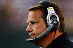 GREEN BAY, WI - AUGUST 15:  Head coach Eric Mangini of the Cleveland Browns looks on during the first quarter against the Green Bay Packers during the preseason game at Lambeau Field on August 15, 2009 in Green Bay, Wisconsin. (Photo by Jonathan Daniel/Getty Images)
