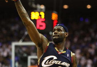 ORLANDO, FL - MAY 30:  LeBron James #23 of the Cleveland Cavaliers watches his shot against the Orlando Magic in Game Six of the Eastern Conference Finals during the 2009 Playoffs at Amway Arena on May 30, 2009 in Orlando, Florida. NOTE TO USER: User expressly acknowledges and agrees that, by downloading and or using this photograph, User is consenting to the terms and conditions of the Getty Images License Agreement  (Photo by Elsa/Getty Images)