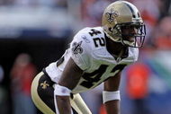 DENVER - SEPTEMBER 21:  Cornerback Jason David #42 of the New Orleans Saints defends against the Denver Broncos during NFL action at Invesco Field at Mile High on September 21, 2008 in Denver, Colorado. The Broncos defeated the Saints 34-32.  (Photo by Doug Pensinger/Getty Images)