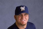 26 Feb 2001:  Nick Neugebauer of the Milwaukee Brewers poses for a studio portrait during Spring Training at Maryvale Baseball Park in Phoenix, Arizona.Mandatory Credit: Brian Bahr  /Allsport