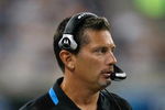 DETROIT, MI - AUGUST 15: Head coach Jim Schwartz of the Detroit Lions watches the action on the sidelines against the Atlanta Falcons at Ford Field on August 15, 2009 in Detroit, Michigan. The Lions defeated the Falcons 27-26. (Photo by Scott Boehm/Getty Images)