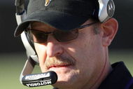 JACKSONVILLE, FL - NOVEMBER 23:  Head coach Brad Childress of the Minnesota Vikings watches the action in a game against the Jacksonville Jaguars during the game at Jacksonville Municipal stadium on November 23, 2008 in Jacksonville, Florida.  (Photo by Sam Greenwood/Getty Images)