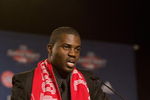 ST. LOUIS, MO - JANUARY 15:  First-round draft pick O'Brian White of Toronto FC addresses the audience during the MLS 2009 Super Draft at the St. Louis Convention Center on January 15, 2009 in St. Louis, Missouri.  (Photo by Dilip Vishwanat/Getty Images)