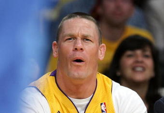 LOS ANGELES, CA - MAY 21:  John Cena attends Game Two of the Western Conference Finals during the 2009 NBA Playoffs between the Los Angeles Lakers and the Denver Nuggets at Staples Center on May 21, 2009 in Los Angeles, California.  (Photo by Noel Vasquez/Getty Images)