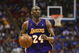 ORLANDO, FL - JUNE 14:  Kobe Bryant #24 of the Los Angeles Lakers moves the ball against the Orlando Magic in Game Five of the 2009 NBA Finals on June 14, 2009 at Amway Arena in Orlando, Florida. The Lakers won 99-86. NOTE TO USER:  User expressly acknowledges and agrees that, by downloading and or using this photograph, User is consenting to the terms and conditions of the Getty Images License Agreement. (Photo by Elsa/Getty Images) 