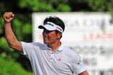 CHASKA, MN - AUGUST 16:  Y.E. Yang of South Korea celebrates after holing out for eagle on the 14th hole during the final round of the 91st PGA Championship at Hazeltine National Golf Club on August 16, 2009 in Chaska, Minnesota.  (Photo by Stuart Franklin/Getty Images)