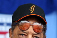 COOPERSTOWN, NY - JULY 26:  Baseball icon Willie Mays looks on at Clark Sports Center during the 2009  Baseball Hall of Fame induction ceremony on July 26, 2009 in Cooperstown, New York.  (Photo by Jim McIsaac/Getty Images)