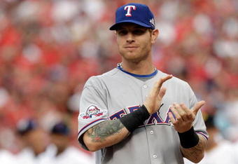 ST LOUIS, MO - JULY 14:  American League All-Star Josh Hamilton of the Texas Rangers looks on before the 2009 MLB All-Star Game at Busch Stadium on July 14, 2009 in St Louis, Missouri.  (Photo by Pool/Getty Images)