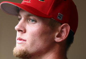 SAN DIEGO, CA- APRIL 3:  Starting Pitcher Stephen Strasburg #37 of the San Diego State Aztecs looks on from the dugout against the UC Davis Aggies during their game on April 3, 2009 at Petco Park in San Diego, California. (Photo by Donald Miralle/Getty Images)