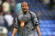 BOLTON, ENGLAND - AUGUST 15: Jussi Jaaskelainen of Bolton Wanderers looks dejected at the final whistle during the Barclays Premier League match between Bolton Wanderers and Sunderland at Reebok Stadium on August 15, 2009 in Bolton, England. (Photo by Clive Brunskill/Getty Images)