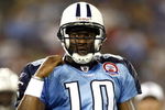NASHVILLE, TN - AUGUST 15: Vince Young #10 of the Tennessee Titans looks on against the Tampa Bay Buccaneers during a preseason NFL game at LP Field on August 15, 2009 in Nashville, Tennessee. (Photo by Joe Murphy/Getty Images)