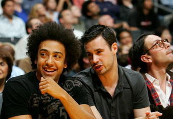 LOS ANGELES, CA - NOVEMBER 20:  Actor Freddie Prinze Jr. (R) attends the NBA game between the Los Angeles Lakers and the Chicago Bulls November 20, 2005 at Staples Center in Los Angeles, California.  NOTE TO USER: User expressly acknowledges and agrees that, by downloading and/or using this Photograph, user is consenting to the terms and conditions of the Getty Images License Agreement  (Photo by Jeff Gross/Getty Images)