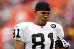 KANSAS CITY, MO - SEPTEMBER 14:  Chaz Schilens #81 of the Oakland Raiders looks on during their NFL game against the Kansas City Chiefs at Arrowhead Stadium on September 14, 2008 in Kansas City, Missouri. The Raiders defeated the Chiefs 23-8. (Photo by Jamie Squire/Getty Images)