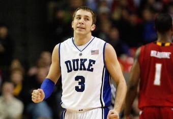 ATLANTA - MARCH 14:  Greg Paulus #3 of the Duke Blue Devils walks upcourt against the Maryland Terrapins during the semifinals of the 2009 ACC Men's Basketball Tournament on March 14, 2009 at the Georgia Dome in Atlanta, Georgia.  (Photo by Kevin C. Cox/Getty Images)