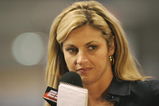 ST PETERSBURG, FL - July 2: Erin Andrews of ESPN reports from the field as the Tampa Bay Rays host the Boston Red Sox July 2, 2008 at Tropicana Field in St. Petersburg, Florida.  (Photo by Al Messerschmidt/Getty Images) 