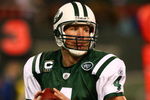 EAST RUTHERFORD, NJ - DECEMBER 28:  Brett Favre #4 of The New York Jets looks to pass against The Miami Dolphins during their game on December 28, 2008 at Giants Stadium in East Rutherford, New Jersey.  (Photo by Al Bello/Getty Images)