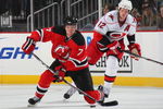 NEWARK, NJ - MARCH 28:  Paul Martin #7 of the New Jersey Devils skates against the Carolina Hurricanes on March 28, 2009 at the Prudential Center in Newark, New Jersey.  (Photo by Bruce Bennett/Getty Images)
