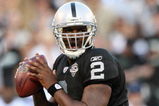 OAKLAND, CA - AUGUST 13: Quarterback JaMarcus Russell #2 of the Oakland Raiders passes the ball in the first quarter against the Dallas Cowboys during the preseason game at Oakland-Alameda County Coliseum on August 13, 2009 in Oakland, California. (Photo by Jed Jacobsohn/Getty Images)
