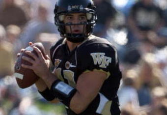 WINSTON SALEM, NC - OCTOBER 27:  Riley Skinner #11 the Quarterback of the Wake Forest Demon Deacons during the ACC game at the Groves Stadium, on October 27, 2007 in Winston Salem,North Carolina.  (Photo by David Cannon/Getty Images)
