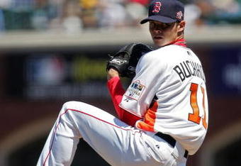 SAN FRANCISCO - JULY 08:  USA Team All-Star Clay Buchholz of the Boston Red Sox pitches during the XM Satellite Radio All-Star Futures Game at AT&T Park on July 8, 2007 in San Francisco, California.  (Photo by Jeff Gross/Getty Images)