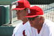 JUPITER, FL - MARCH 2:  Manager Tony La Russa #10 (L) and pitching coach Dave Duncan #18 of the St. Louis Cardinals watch as the New York Mets take a four run lead in the first inning during a spring training game at Roger Dean Stadium on March 2, 2006 in Jupiter, Florida. The Mets defeated the Cards 12-7.  (Photo by Doug Benc/Getty Images)