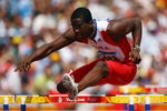 BEIJING - AUGUST 18:  Dayron Robles of Cuba competes in the Men's 110m Hurdles Heats  at the National Stadium on Day 10 of the Beijing 2008 Olympic Games on August 18, 2008 in Beijing, China.  (Photo by Michael Steele/Getty Images)