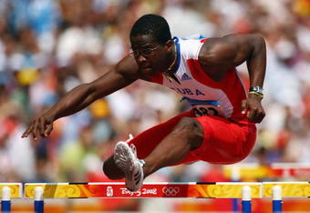 BEIJING - AUGUST 18:  Dayron Robles of Cuba competes in the Men's 110m Hurdles Heats  at the National Stadium on Day 10 of the Beijing 2008 Olympic Games on August 18, 2008 in Beijing, China.  (Photo by Michael Steele/Getty Images)