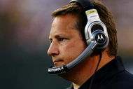 GREEN BAY, WI - AUGUST 15:  Head coach Eric Mangini of the Cleveland Browns looks on during the first quarter against the Green Bay Packers during the preseason game at Lambeau Field on August 15, 2009 in Green Bay, Wisconsin. (Photo by Jonathan Daniel/Getty Images)