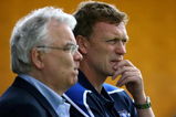 CAMBRIDGE, UNITED KINGDOM - JULY 19:  David Moyes with chairman Bill Kenwright during the Pre Season Friendly match between Cambridge United and Everton at the Abbey Stadium on July 19, 2008 in Cambridge, England.  (Photo by Shaun Botterill/Getty Images)