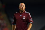 EAST RUTHERFORD, NJ - MAY 30:  Conor Casey #9 of the Colorado Rapids plays the ball against the New York Red Bulls at Giants Stadium in the Meadowlands on May 30, 2009 in East Rutherford, New Jersey. Rapids defeat the Red Bulls 3-2  (Photo by Mike Stobe/Getty Images for New York Red Bulls)