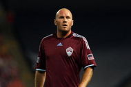 EAST RUTHERFORD, NJ - MAY 30:  Conor Casey #9 of the Colorado Rapids plays the ball against the New York Red Bulls at Giants Stadium in the Meadowlands on May 30, 2009 in East Rutherford, New Jersey. Rapids defeat the Red Bulls 3-2  (Photo by Mike Stobe/Getty Images for New York Red Bulls)