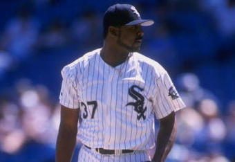 18 May 1998:  Pitcher James Baldwin of the Chicago White Sox in action during a game against the Oakland Athletics at Comiskey Park in Chicago, Illinois.  The Athletics won the game, 14-0. Mandatory Credit: Matthew Stockman  /Allsport