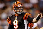 NEW ORLEANS - AUGUST 14:  Quarterback Carson Palmer #9 of the Cincinnati Bengals gestures during action against the New Orleans Saints in a preseason game on August 14, 2009 at the Superdome in New Orleans, Louisiana. (Photo by Chris Graythen/Getty Images)