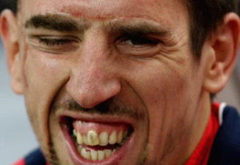 PARIS - NOVEMBER 19:  Franck Ribery of France looks on ahead of the International Friendly between France and Uruguay at the Stade de France on November 19, 2008 in Paris, France.  (Photo by Hamish Blair/Getty Images)