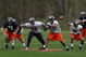 LAKE FOREST, IL - MAY 01: (L-R) Dave Peck #75, Marcus Freeman #58, Jarron Gilbert#73 and Al Afalava #46 of the Chicago Bears participate in a special teams drill during a rookie mini-camp practice on May 1, 2009 at Halas Hall in Lake Forest, Illinois. (Photo by Jonathan Daniel/Getty Images)