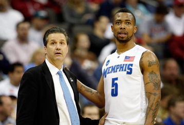 KANSAS CITY, MO - MARCH 21:  Antonio Anderson #5 and head coach John Calipari of the Memphis Tigers looks on from the bench area during their second round game against the Maryland Terrapins in the NCAA Division I Men's Basketball Tournament at the Sprint Center on March 21, 2009 in Kansas City, Missouri. The Tigers defeated the Terrapins 89-70.  (Photo by Jamie Squire/Getty Images)