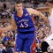 INDIANAPOLIS - MARCH 27:  Cole Aldrich #45 of the Kansas Jayhawks drives against Goran Suton #14 of the Michigan State Spartans during the third round of the NCAA Division I Men's Basketball Tournament at the Lucas Oil Stadium on March 27, 2009 in Indianapolis, Indiana.  (Photo by Andy Lyons/Getty Images)