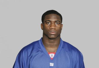 EAST RUTHERFORD, NJ - 2009:  Clint Sintim of the New York Giants poses for his 2009 NFL headshot at photo day in East Rutherford, New Jersey.  (Photo by NFL Photos)  