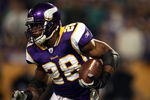 MINNEAPOLIS - JANUARY 4:   Adrian Peterson #28 of the Minnesota Vikings carries the ball in the first half against the Philadelphia Eagles during the NFC Wild Card playoff game on January 4,2009 at the Hubert H. Humphrey Metrodome in Minneapolis, Minnesota. (Photo by Elsa/Getty Images)