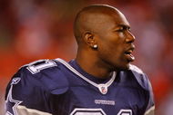 LANDOVER, MD - NOVEMBER 16: Terrell Owens #81 of the of the Dallas Cowboys looks on prior to the game against the Washington Redskins during their game on November 16, 2008 at FedEx Field in Landover, Maryland. (Photo by Jaime L. Mikle/Getty Images)
